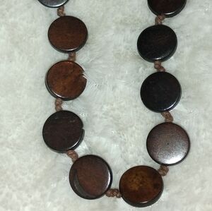 Elegant Brown Wooden Necklace